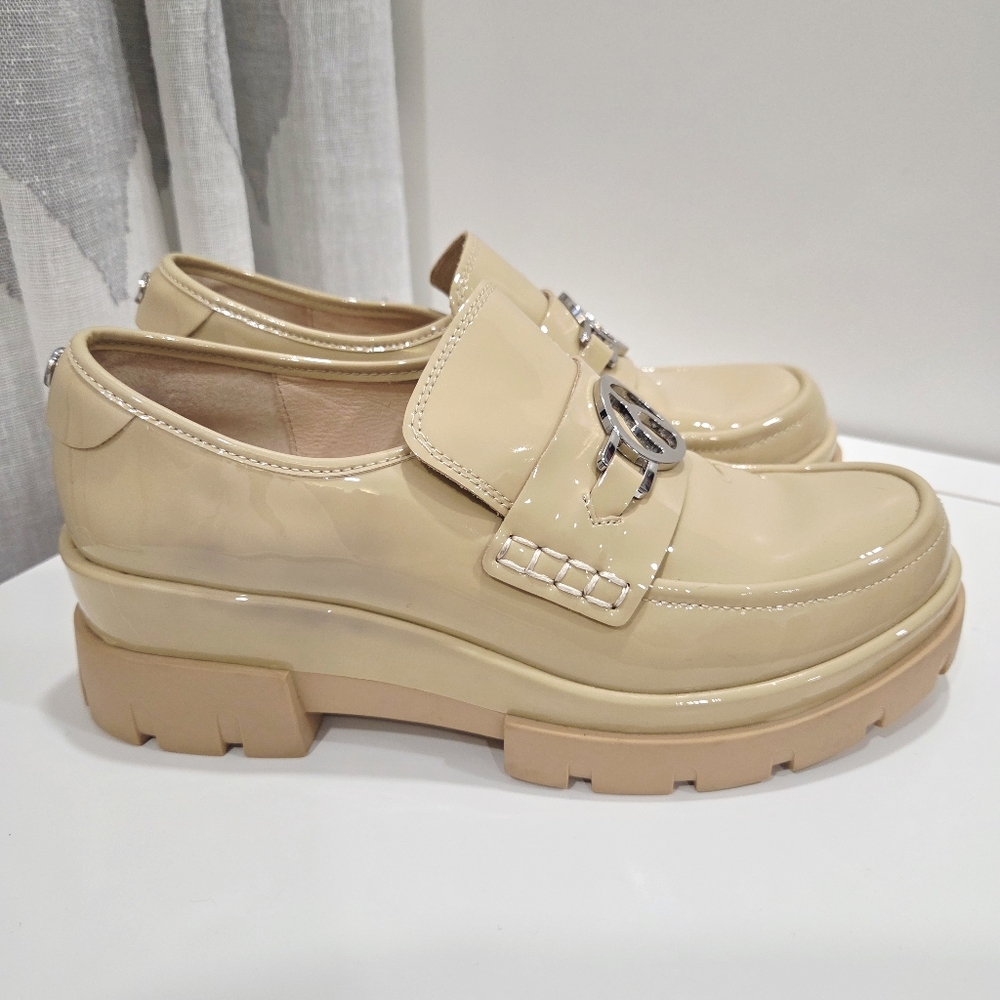 Chunky Loafers – Beige Patent – The Wishbone Collection by Brown – Size 8 - Picture 12 of 12